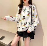 Beautiful 2020 new mid-length and versatile thin fashion printed Korean version loose fit top -MAWFHWT001W