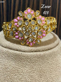 ZEVAR BRIDAL BRACELET WITH PINK AND WHITE KUNDAN STONES-RGWB001