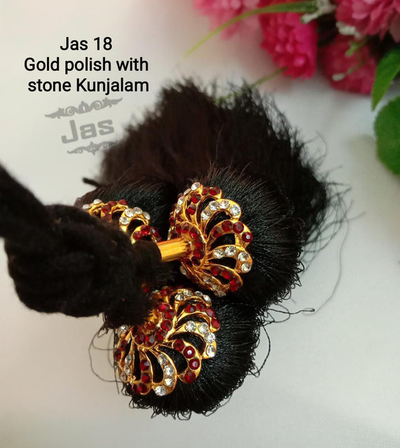 GOLD FINISH STONE KUNJALAM HAIR ACCESSORY FOR WOMEN -OGHAW001