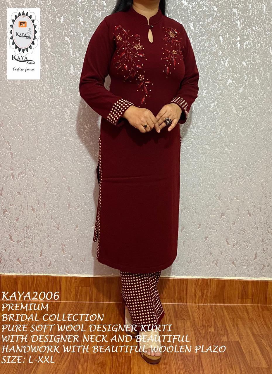 Top more than 69 woolen kurti with plazo latest