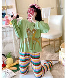 GREENIE, Beautiful Cartoon Printed Full Sleeves 2 Piece Night Suits for Women -IQNDK001G