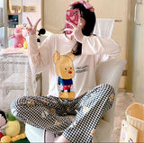 TRENDY , Beautiful Cartoon Printed Full Sleeves 2 Piece Night Suits for Women -IQNDK001T