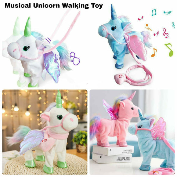 CUTE LITTLE WALKING UNICORN INTERACTIVE TOY WITH LEASH-GN4UT001