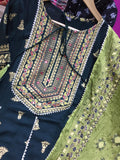 GREEN AND BLUE KURTA WITH DUPATTA AND PANT FOR WOMEN -OFZKW001