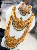 GANANAYKI, MATTE GOLD FINISH NECKLACE COMBO WITH MAANGTIKKA FOR WOMEN -ARTCNSGY001