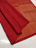 RED COLOR PURE KANJIVARAM TRADITIONAL HANDLOOM SOFT SILK SAREE IN UNIQUE DESIGN -PDSKSSW001G