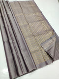 GREY COLOR PURE KANJIVARAM TRADITIONAL HANDLOOM SOFT SILK SAREE IN UNIQUE DESIGN -PDSKSSW001GR