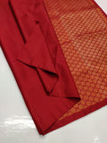 RED COLOR PURE KANJIVARAM TRADITIONAL HANDLOOM SOFT SILK SAREE IN UNIQUE DESIGN -PDSKSSW001G