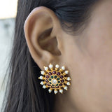 SARANGINI, TRADITIONAL SOUTH INDIAN STYLE KEMP EARRINGS / KEMP STUDS FOR WOMEN -BTKS001S