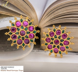 SAROJA, TRADITIONAL SOUTH INDIAN STYLE KEMP EARRINGS / KEMP STUDS FOR WOMEN -BTKS001SJ