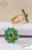 MRINALINI, GOLD FINISH BRIDAL GREEN  KEMP TOE RINGS FOR WOMEN -BTKTW001