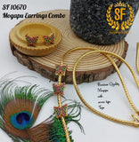 BUTTERFLY DESIGN GOLD FINISH MUGAPPU CHAIN WITH EARRINGS COMBO FOR WOMEN -ARTMC001B