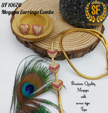 HEART DESIGN GOLD FINISH MUGAPPU CHAIN WITH EARRINGS COMBO FOR WOMEN -ARTMCEW001