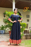 BLUE LONG RAYON KURTI FOR WOMEN -MAWBKW001