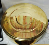 Brass Handcrafted Masala Box With Lid- Diameter 7.2" Inch-SVILLAOO1MB