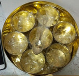 Brass Handcrafted Masala Box With Lid- Diameter 7.2" Inch-SVILLAOO1MB