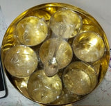 Brass Handcrafted Masala Box With Lid- Diameter 7.2" Inch-SVILLAOO1MC