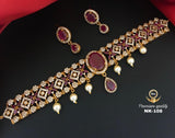 MANOMAYI, PEARL AND RUBY CHOKER NECKLACE SET FOR WOMEN-ARTNSM001