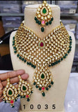 HIMALI, HEAVY BRIDAL KUNDAN NECKLACE SET WITH MAANGTIKKA FOR WOMEN -MAWBS001