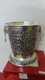 ANTIQUE FINISH GERMAN SILVER BUCKET /PLANTER WITH HANDLES-SGTSB001