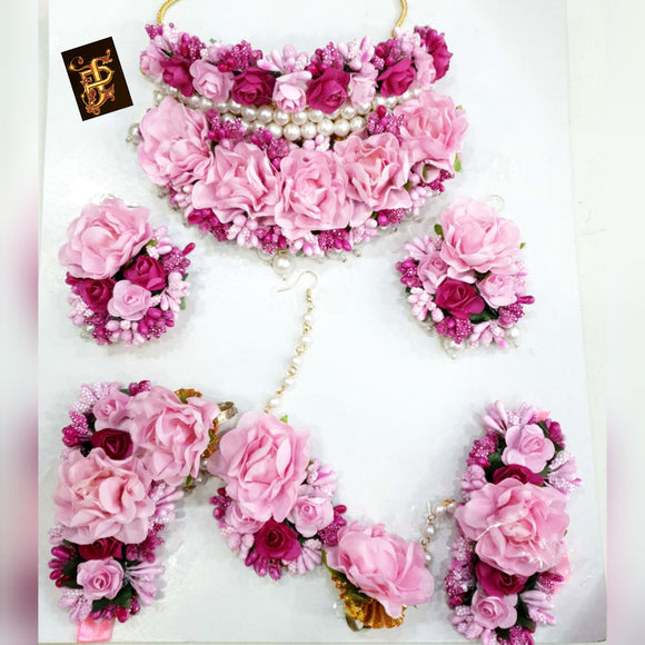 Sagarika , Pink and Purple  combination Handmade flower jewellery-LRFJ001PP