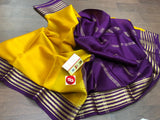 EXCLUSIVE PURE MYSORE SILK CREPE SAREE WITH CONTRAST PALLU AND BLOUSE-PDSMSS001PY
