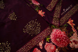 PLUM WINE COLOR CREPE SALWAR SUIT MATERIAL WITH SWAROVSKI EMBELLISHMENTS-MOSS001