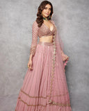 DESIGNER BRIDAL WEAR GEORGETTE HEAVY WORK LEHENGA WITH DUPATTA-RAMYL001