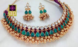 PREMIUM QUALITY AHMEDABADI KUNDAN NECKLACE SET FOR WOMEN -MOAKNS001