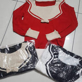 Front Bow Full Sleeve Sweater Pullover Dress for Girls-SHOS001RWB