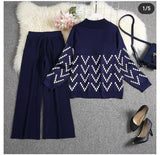 NAVY BLUE ZIGZAG DESIGN PRINTED CO ORDINATE SET FOR WOMEN -SHOSNB001