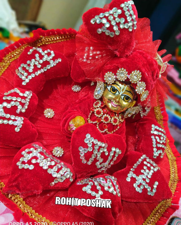 VALENTINES  SPECIAL RED POSHAK FOR KANHAJI FROM ROHIT POSHAK  - RPRP001