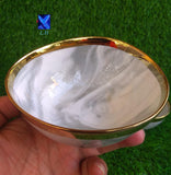 PORCELAIN WHITE PEARL SHELL BOWL SET OF 4-SKDPSIS001