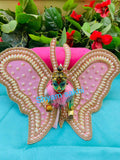 FLORAL FANTASY , HEAVY PEARL WORK PEARL BUTTERFLY WORK POSHAK FOR KANHAJI WITH TIARA-GGKP001P