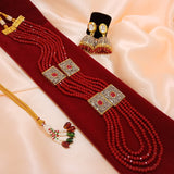 AASTHA, KUNDAN BEAD LONG NECKLACE SET FOR WOMEN -MOENSA001