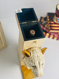 WOOD AND RESIN  LEOPARD BOTTLE BOX -AHPBB001