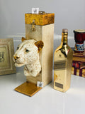 WOOD AND RESIN  LEOPARD BOTTLE BOX -AHPBB001