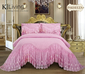 PINK PAKHEEZA, OUR PREMIUM RANGE OF BED COVER WITH PILLOW COVERS FOR KING SIZE BEDS-RYBC001P