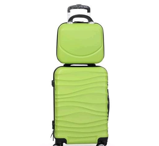 Green Stylish Kids  Trolley Bag with Vanity Bag-SANKB001G