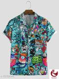 "DONT BELIEVE IN LOVE"BLUE DESIGNER PRINTED SHIRT FOR MEN-SANPSM001BL