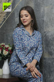 BLUE COTTON NIGHT SUIT WITH HAND BLOCK PRINTS FOR WOMEN -MAWNSB001