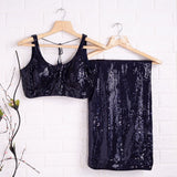 CELEBRITY  PRUSSIAN BLUE COLOR SEQUINS SAREE FOR WOMEN-21ESSW001PB