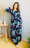 NEW FLORAL BLUE RAYON DRESS FOR WOMEN-MAWRD001