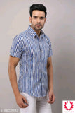 ZOYA BLUE COLOR PRINTED COTTON SHIRT FOR MEN-ZY001LBS