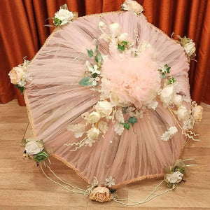 PEACH SURPRISE,  Beautiful Bridal umbrella for Bride entry & for special occasions-SKD001BU