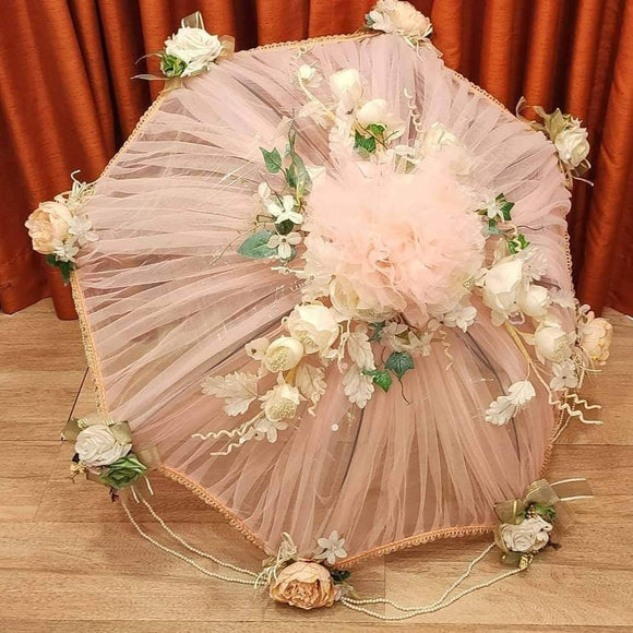 PEACH SURPRISE,  Beautiful Bridal umbrella for Bride entry & for special occasions-SKD001BU