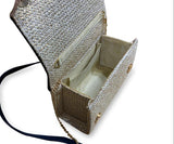 VINTAGE LUXURY COLLECTION BOX JUTE SLING BAG FOR WOMEN -SKDJCW001