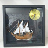 WOODEN ENGLISH VESSEL OR SAILING SHIP MODEL CLOCK  -BEYEV001C