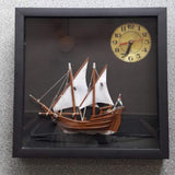 WOODEN ENGLISH VESSEL OR SAILING SHIP MODEL CLOCK  -BEYEV001C