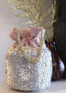 NEW LAUNCH COLORFUL SOOTHING PASTEL SEQUIN POTLI BAGS -SKDPB001